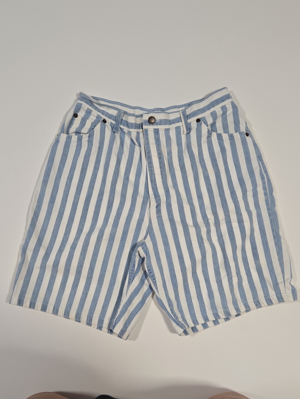 Vintage Pinstripe Jean Shorts